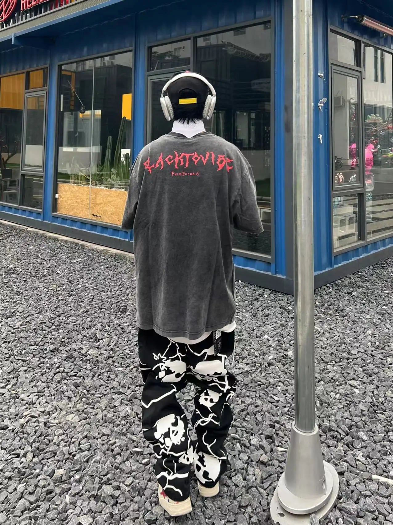 fashion lightning skull printed denim jeans mens unisex casual zipper straight jeans streetwear hip hop y2k jean pants joggers unique joggers style 5194
