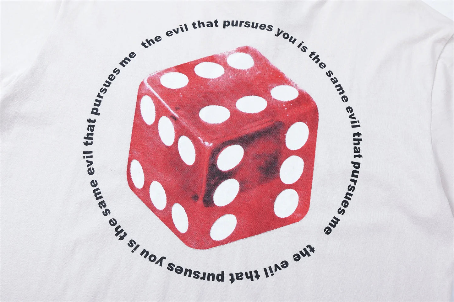 Summer Vintage Retro Dice Printing High-Street Casual Loose T-Shirt Tops Street King Limited