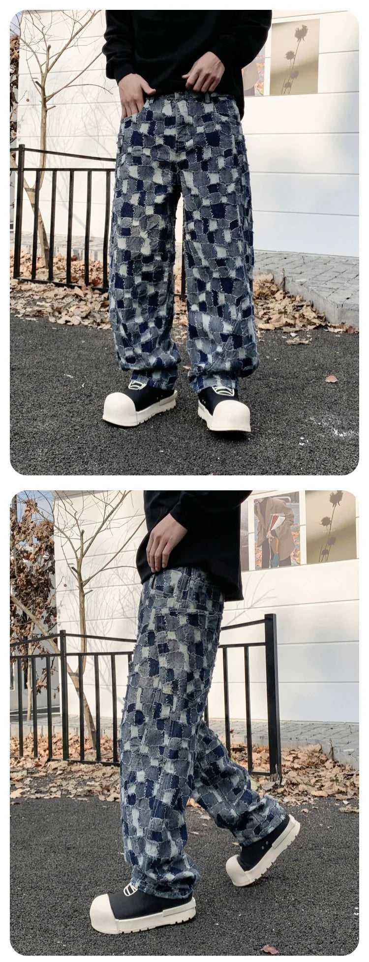 men distressed washed denim streetwear brand hip hop loose casual motorcycle cargo jeans pant cityboy y2k trousers unique cargo style 2349