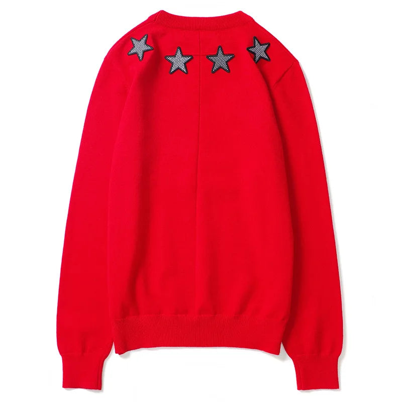 New High 2022 Men Luxury Winter gentleman Embroidered stars Knit Casual Sweaters pullover Asian Size High Street Drake #R77 Street King Limited