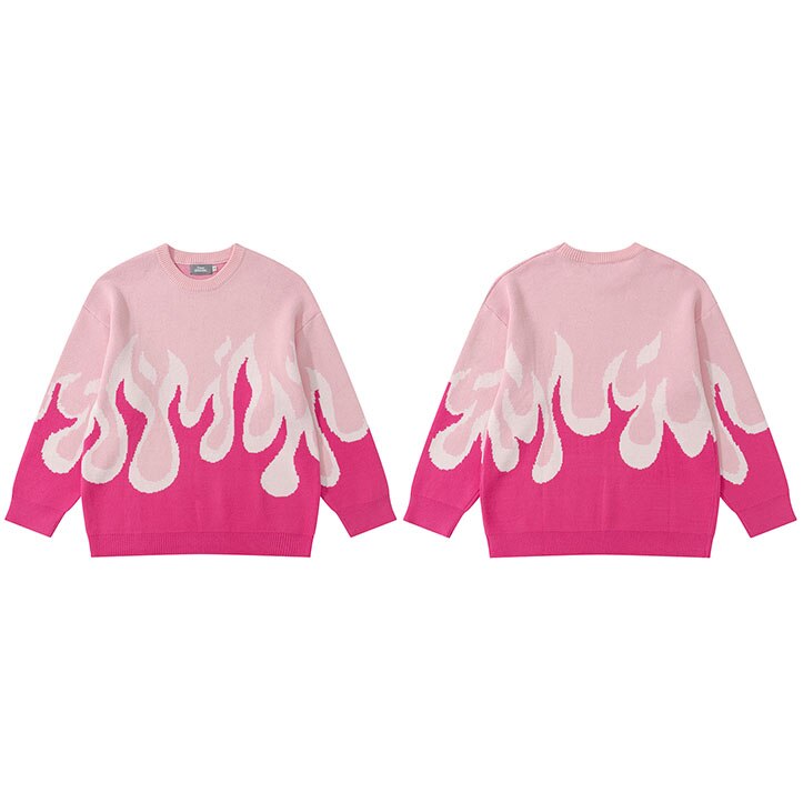 "Water & Fire" Unisex Men Women Streetwear Graphic Sweater Daulet Apparel