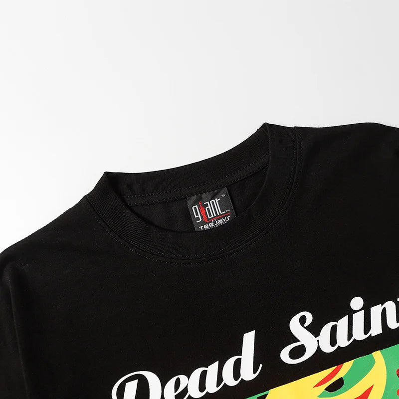 Saint T-shirt Summer Men Woman High Quality Street Hip Hop Chaopai Lovers Loose Casual O-Neck Wash Top Tees Street King Limited