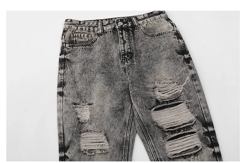 destroy distressed ripped denim jean pants new fashion biker jeans streetwear slim pants jogger y2k mens jeans skinny jeans men unique joggers style 1436