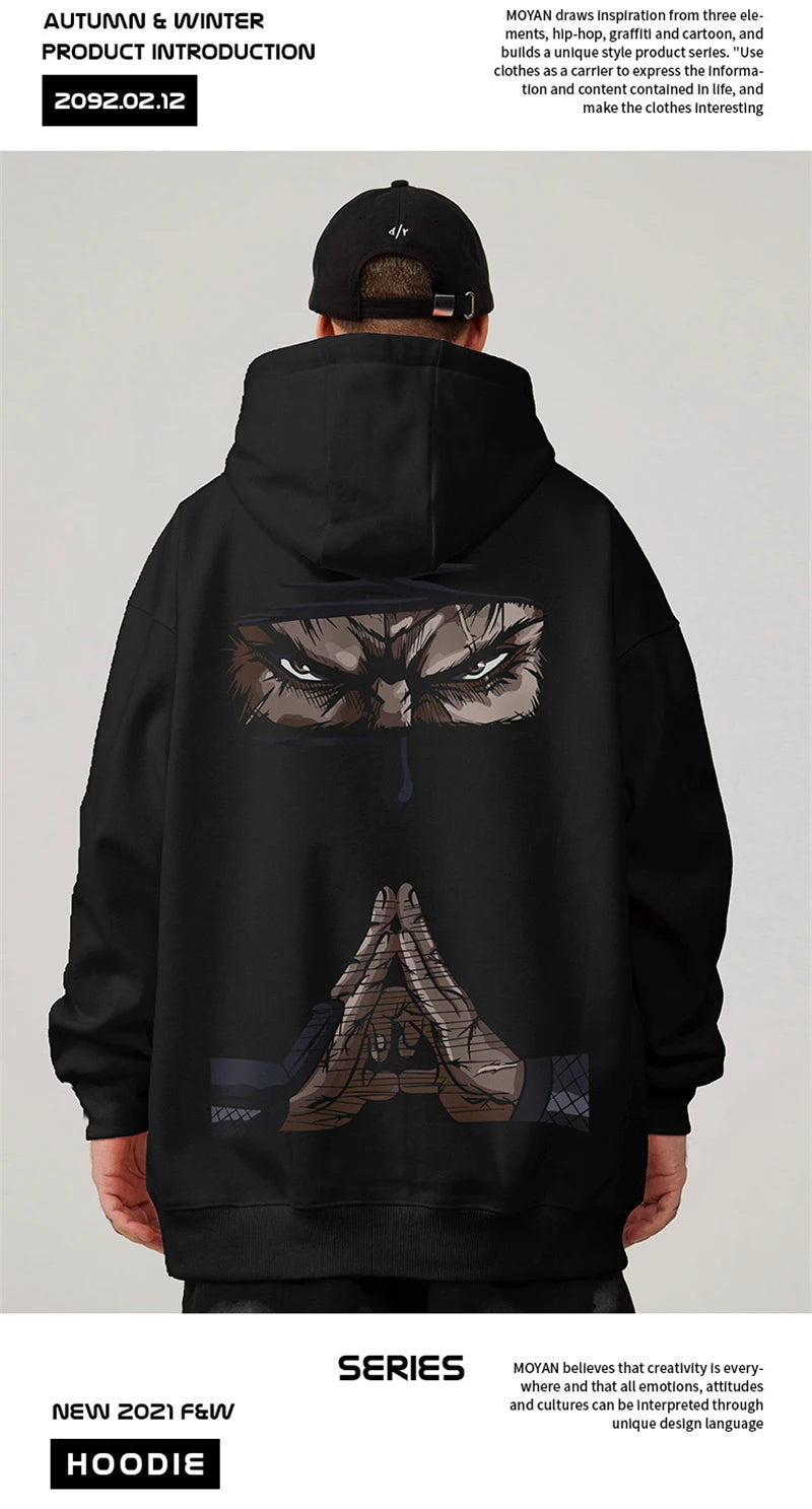 Funny Anime Ninja Mudra Graphic Printed Hoodies For Men Hip Hop Streetwear Pullovers Hooded Sweatshirts Y2K Goth Fashion Hoody Street King Limited