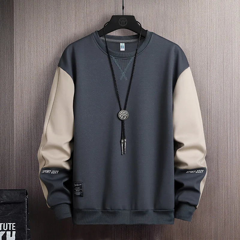 2023 Men Casual Sweatshirt Hoodie Men Harajuku Streetwear Pullover Male Patchwork Loose O-Neck Fashion Hip Hop Hoodies Street King Limited