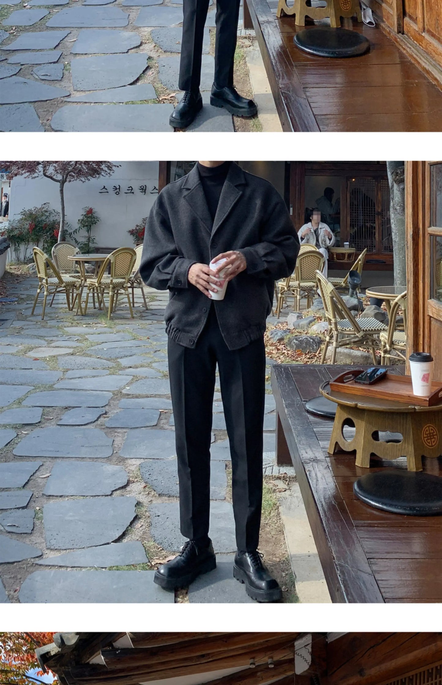 2024 loose casual mens solid color jacket fashion daily commuting windproof short woolen coat thickened warm unique shorts style 306