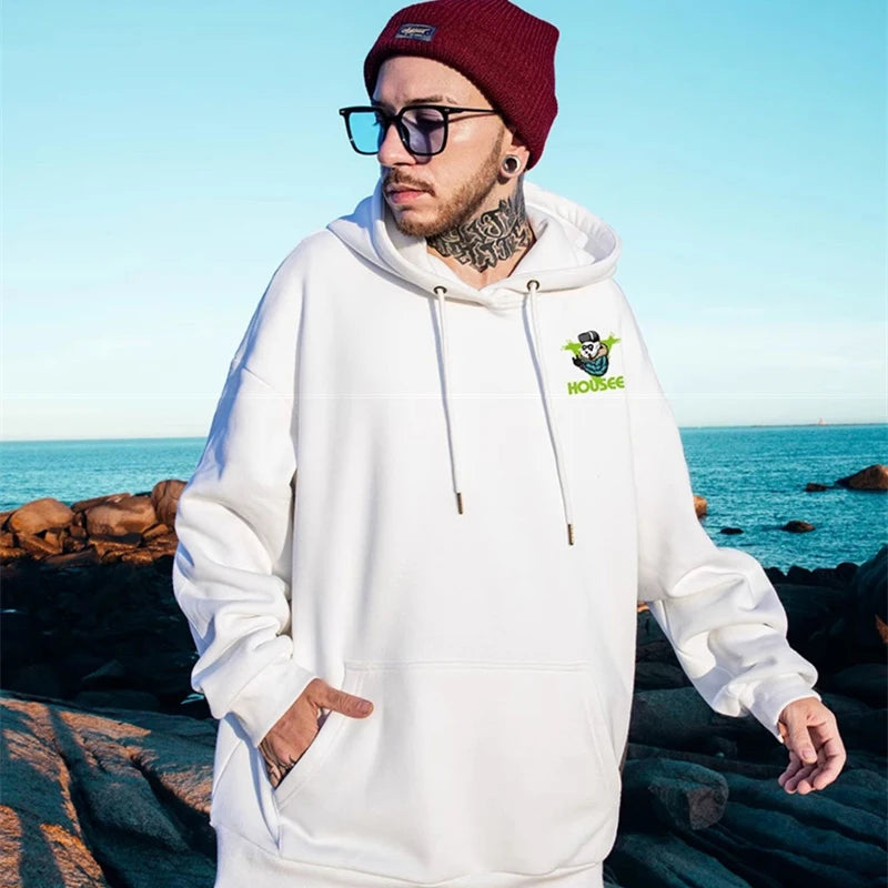 Autumn Punk Panda Printed Hoodie For Men New in Harajuku Fashion Fleece Hooded Sweatshirts Y2K Streetwear Oversized Clothing Street King Limited