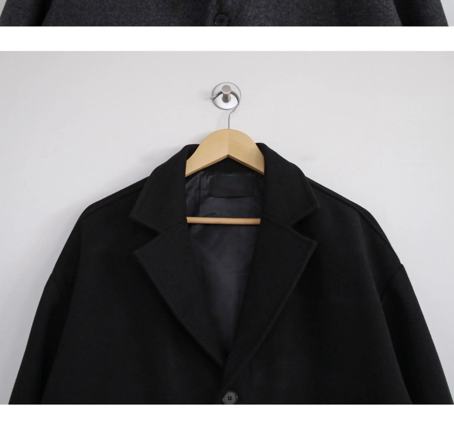 2024 loose casual mens solid color jacket fashion daily commuting windproof short woolen coat thickened warm unique shorts style 329