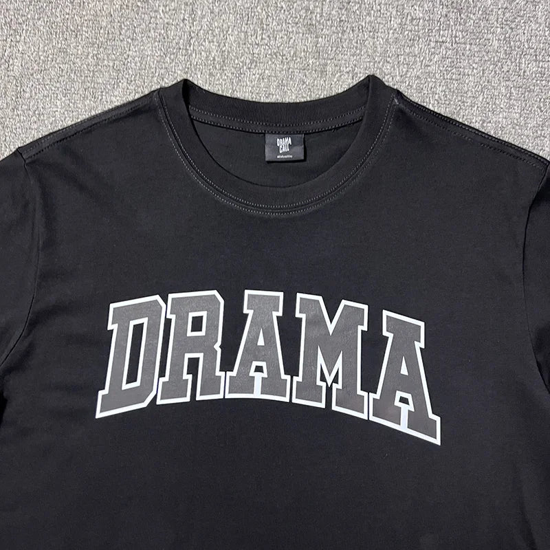 2024ss Drama Call T-shirt Men Women 1:1 High Quality Stars Letter Print Fashion Street Lovers Casual Tops Tee Street King Limited