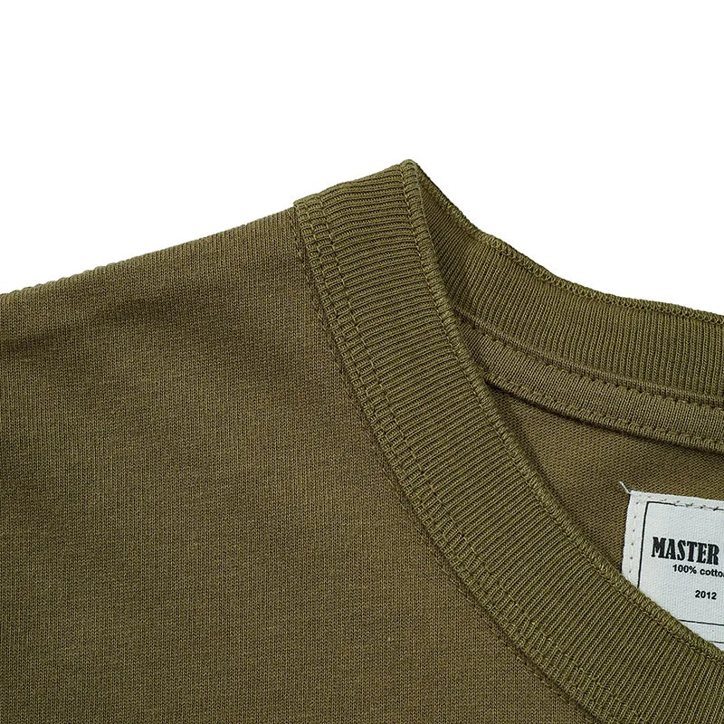 Summer Men's Heavy Cotton T Shirt Solid Color Round Neck Short Sleeve Basic Shirt TopTees Male Leisure Knitted Henry Tshirt Street King Limited