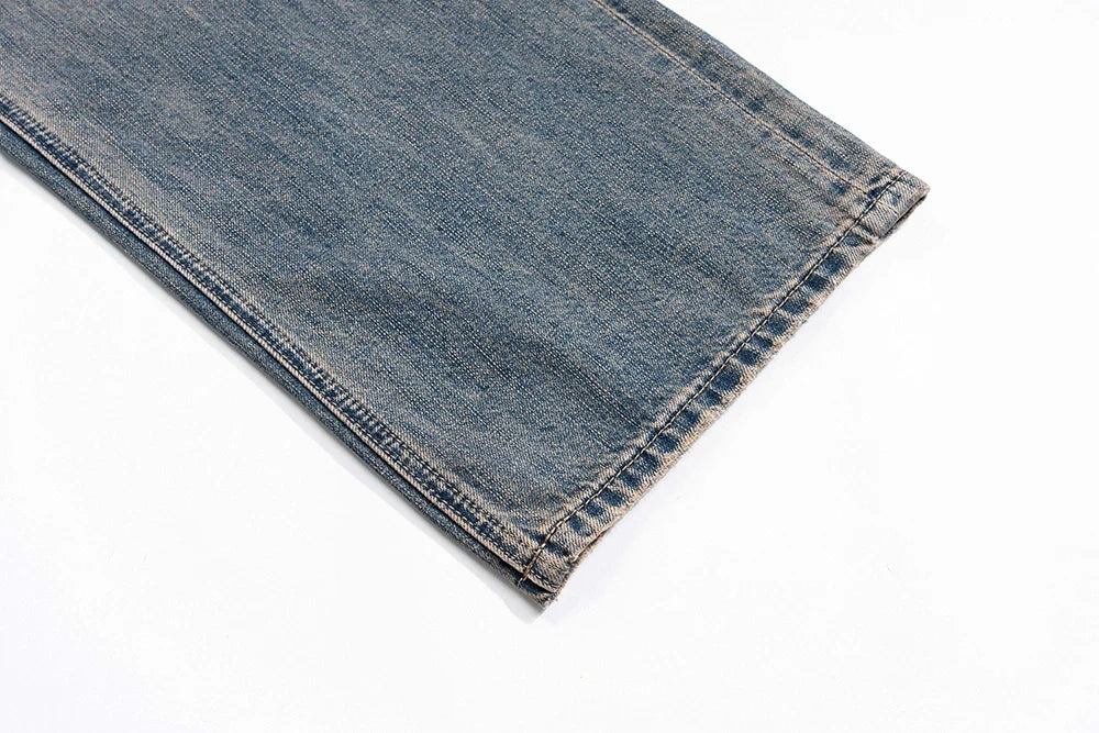Y2k High Street Washed Blue Baggy Jeans for Men Straight Ropa Hombre Wide Leg Casual Denim Trousers Oversize Loose Cargo Pants Street King Limited