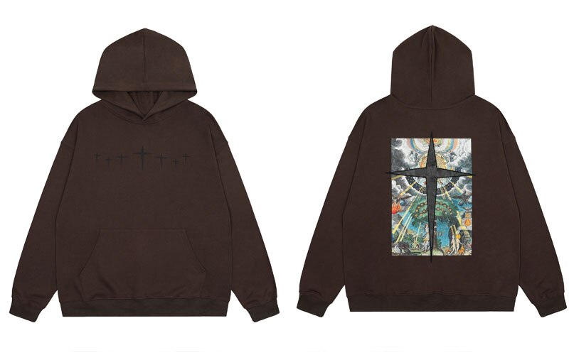 "Black Cross" Unisex Men Women Streetwear Graphic Hoodie Daulet Apparel