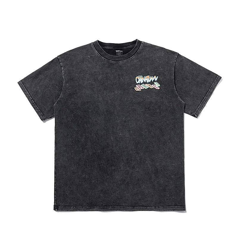 Rainbowtouches 2022 New Brand Men's T-Shirt Unisex High Street Vintage Graffiti Loose Casual Dark Shirts Street Fashion Hip Hop Street King Limited