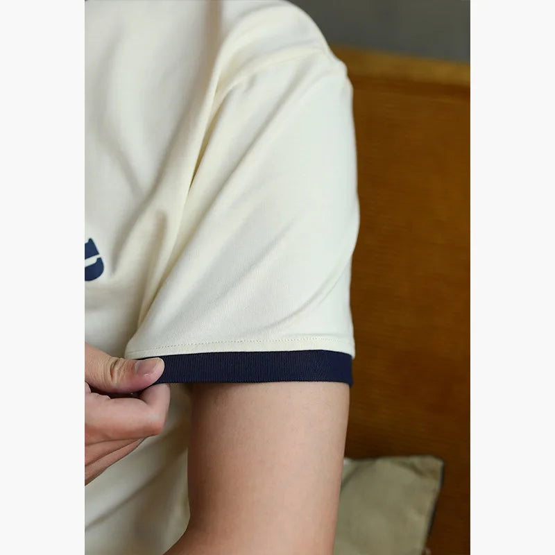 Summer Classical Monroe Retro Men's Short-sleeved T-shirt 100% Cotton Color Contrast Printing Round Neck T-shirt Street King Limited