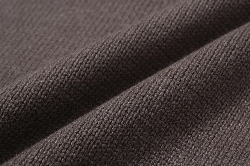 Undermycar 2023 New High Street Fashion Brand Worn Out Hole Large Loose Round Neck Sweater Brown Street King Limited