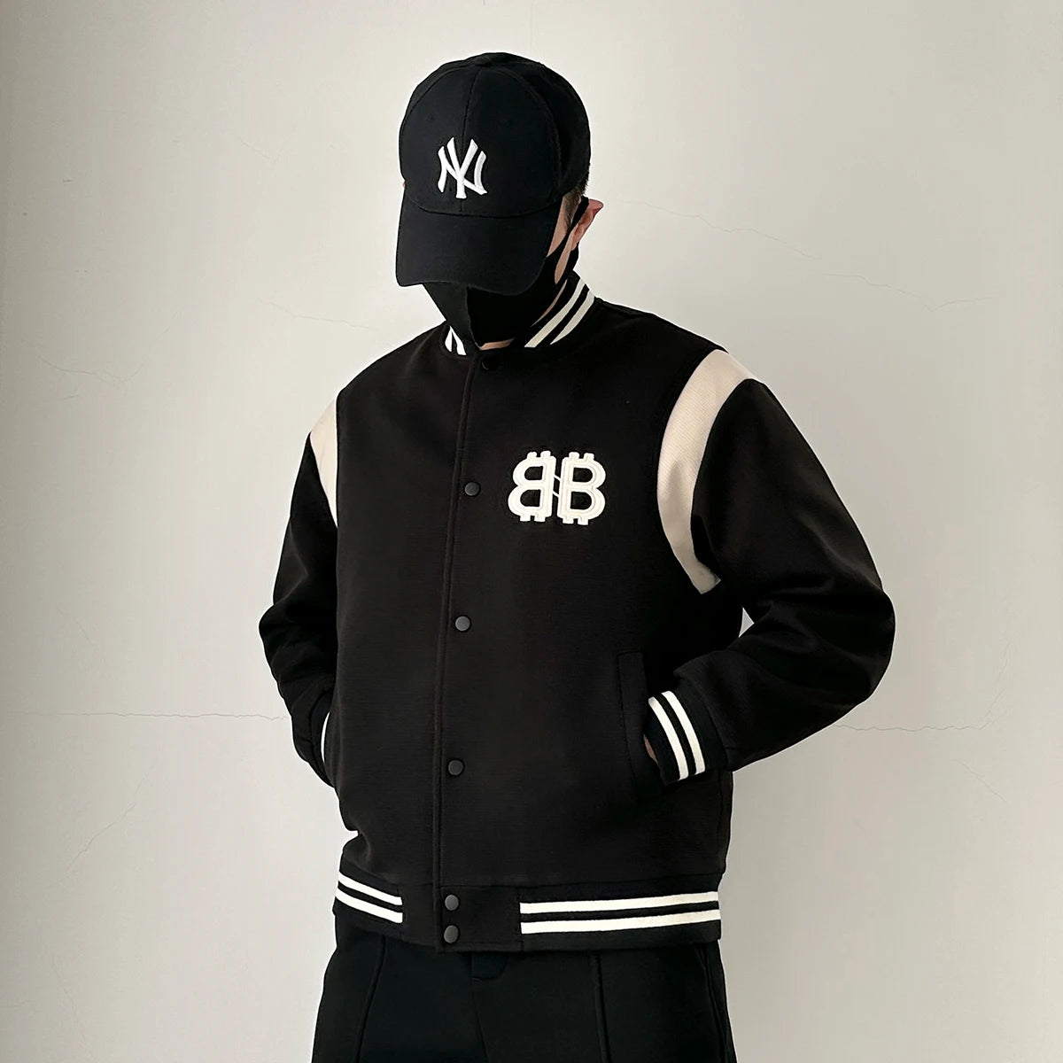 men thicken quilted baseball jacket women streetwear fashion hip hop loose casual padded cotton parkas coat unisex outerwear relaxed fit trousers