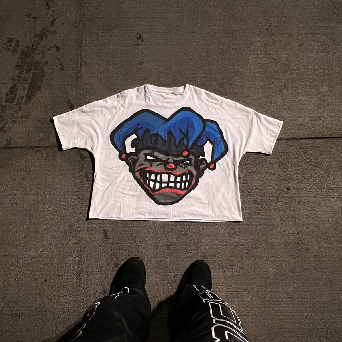 American fashion trend letter print oversized round T-shirt men's street hip-hop casual Harajuku loose short-sleeved top Street King Limited