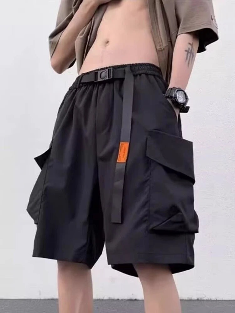 american functional cargo shorts for men 2024 summer multi pockets baggy gym short pants y2k streetwear bermuda shorts hombre unique cargo style 387