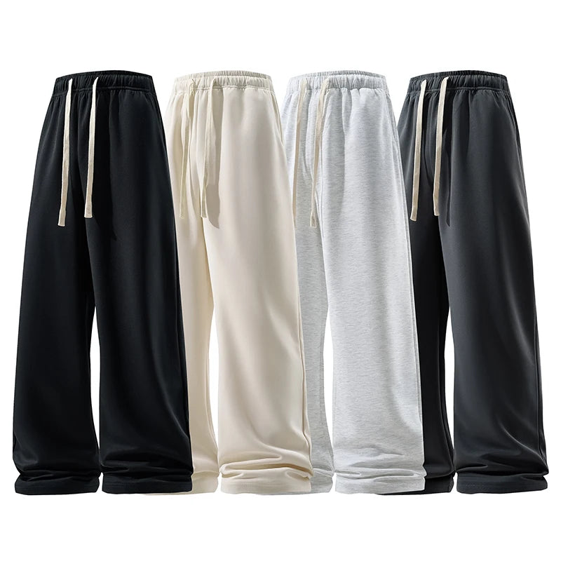thin casual wide leg pants hang sense fashion handsome classic multi match durable fabric comfortable breathable casual pants relaxed fit trousers