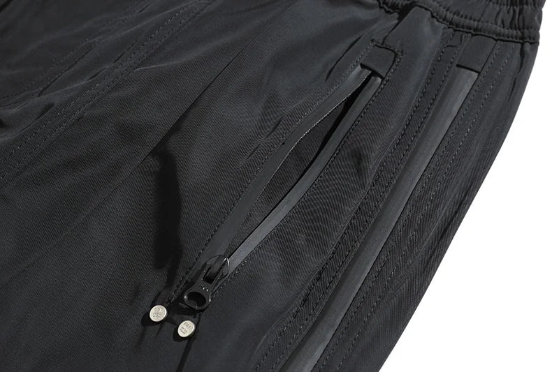 Vibe Style Nylon Rubber Pressing Joggers Men's Urban Streetwear Fashionable Adjustable Zipper Up Functional Cargo Trousers Street King Limited