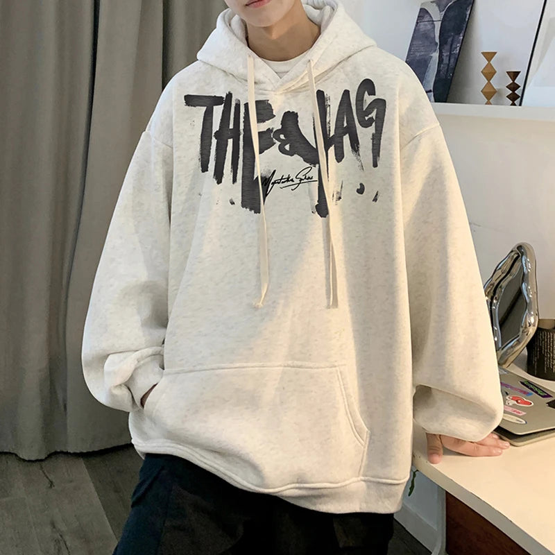 High Street Letter Print Oversized Hoodie Men's New Hip Hop Fashion Hooded Sweatshirt Autumn Y2K Vintage Pullover Hoody Clothes Street King Limited