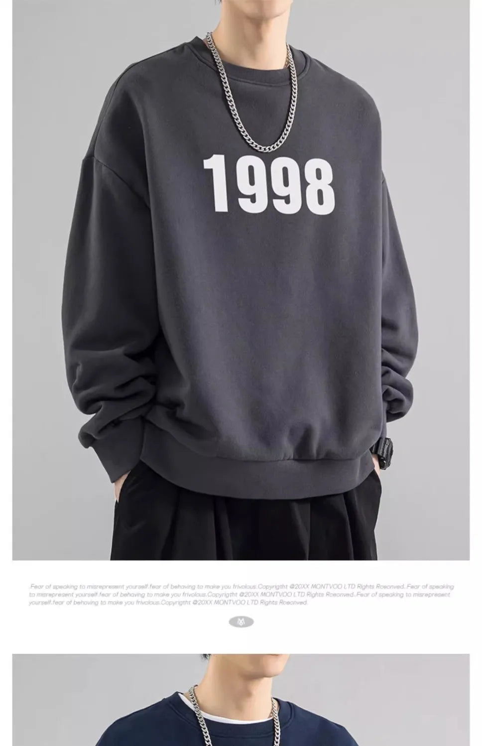 Trendy Korean Personality Simple Retro Sweatshirt for Boys 2024 New Spring and Autumn Ins American Sports Personality Youth Tops Street King Limited