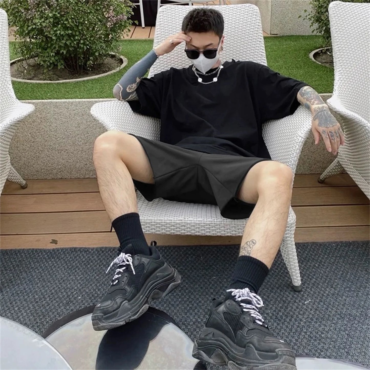 24ss season 6 kanye west co brand shorts cleanfit high street casual oversized short pants shorts for summer unique shorts style 4621