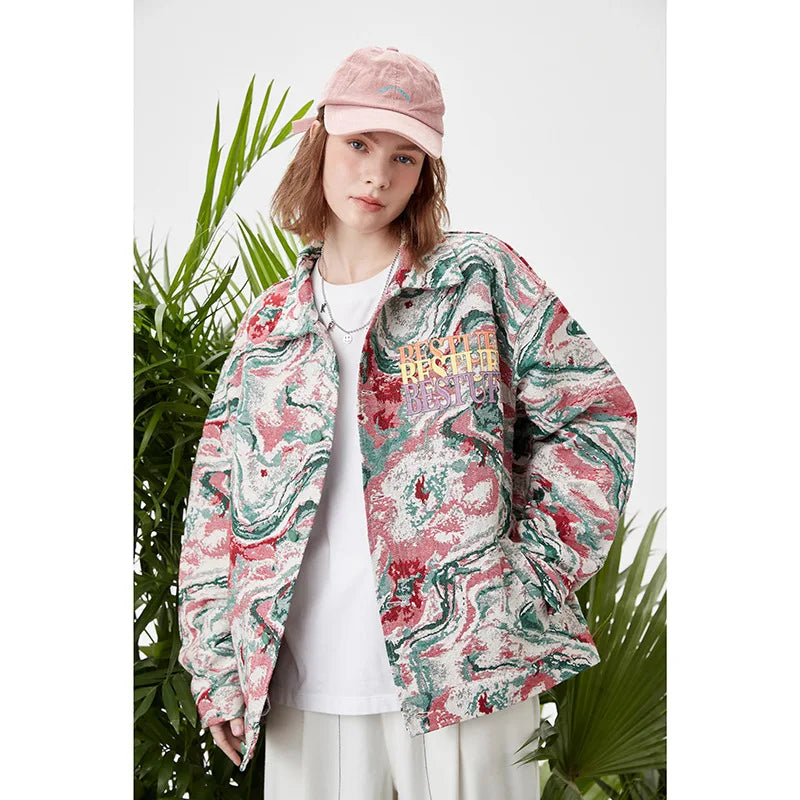 vintage jacket for men 2023 autumn harajuku retro graphic coat man loose varsity jackets casual outwear streetwear men clothing clean everyday pants