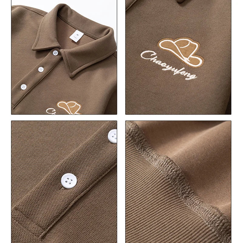 Men Embroidery Fashion Loose Casual Pullover Sweatshirt Spring Autumn Plus Size Hoodies Polo Shirt for Man Clothing Street King Limited
