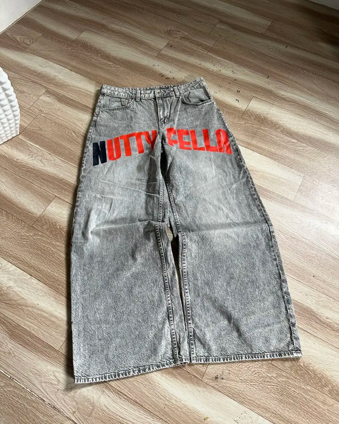 Y2K Harajuku Retro Washed Baggy Jeans Street Hip-hop Anime Printed Wide Pattern Straight Pants Men Trendy Brand Casual Trousers Street King Limited