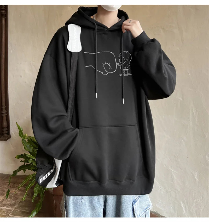 Animecore Statement Graphic Hoodie Layering Essential