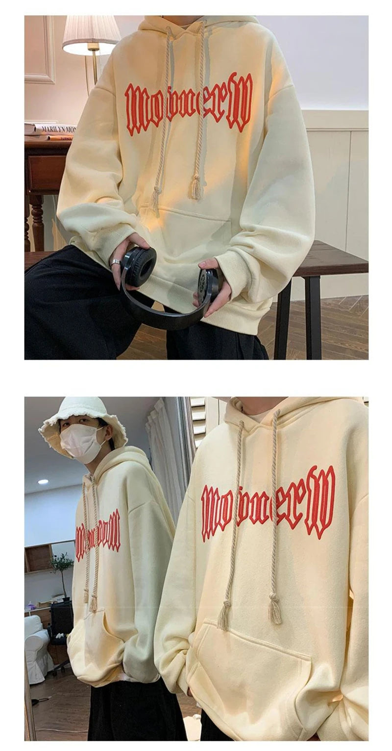 Autumn Vintage Gothic Letter Foam Printed Hooded Sweatshirts Hombre Casual Streetwear Hip Hop Hoodies Y2K Pullover Baggy Hoody Street King Limited