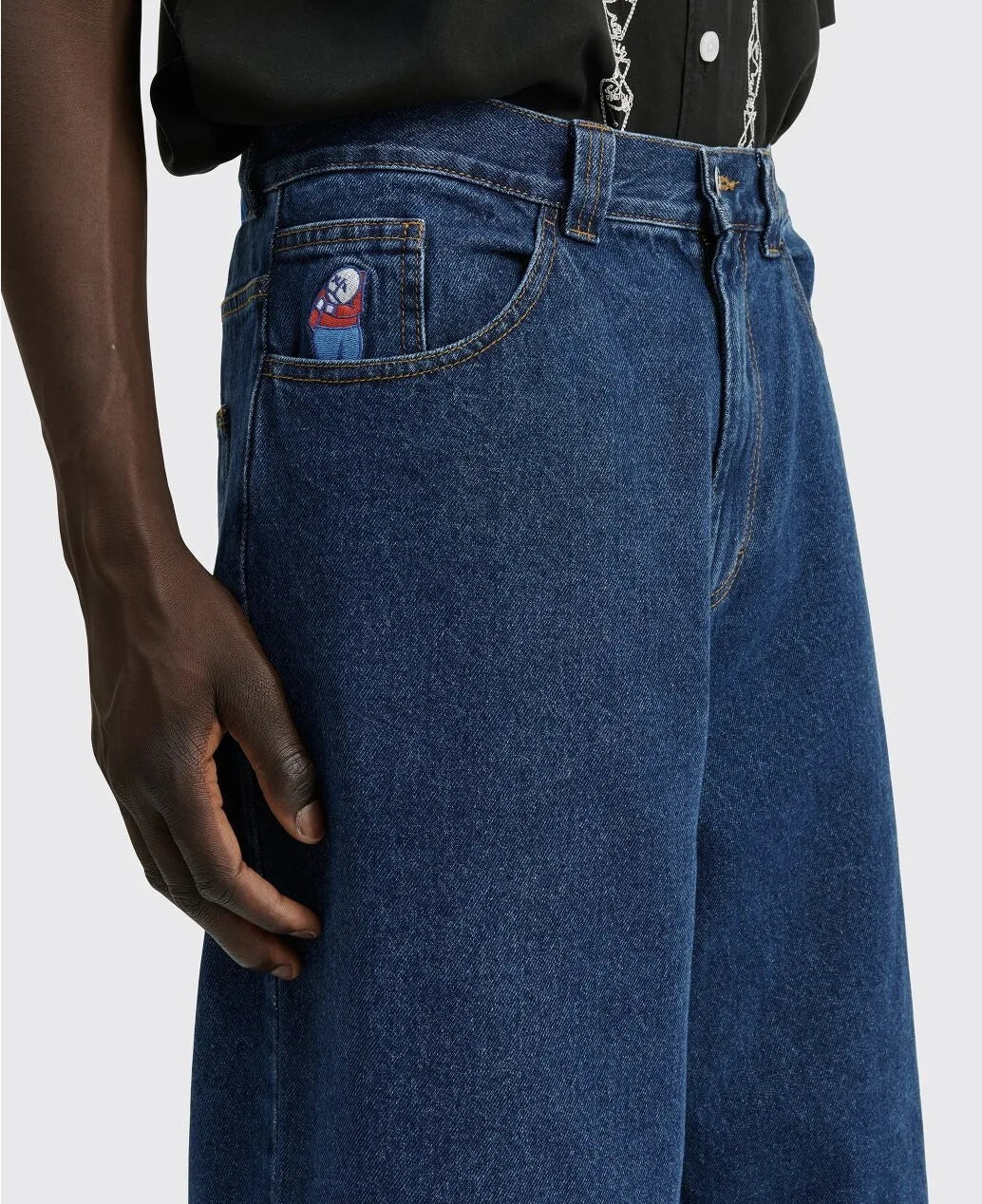 Harajuku Polar Big Boy Graphic Embroidery Denim High Waist Baggy Mens Jeans streetwear Wide Trousers Jeans Y2K Skateboard Pants Street King Limited