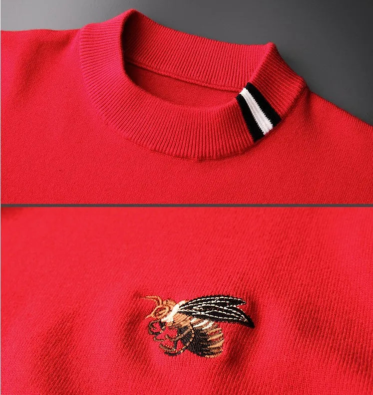 New 2022 Men Luxury gentleman Cotton embroidery Bee Striped Casual Sweaters pullover Asian Plug Size High quality Drake #M100 Street King Limited