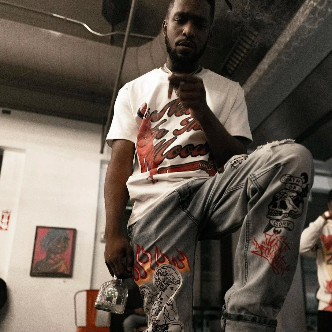New 2023 Sicko Born From Pain not in the mood T Shirts T-Shirt Hip Hop Skateboard Street Cotton T-Shirts Tee Top kenye #221 Street King Limited