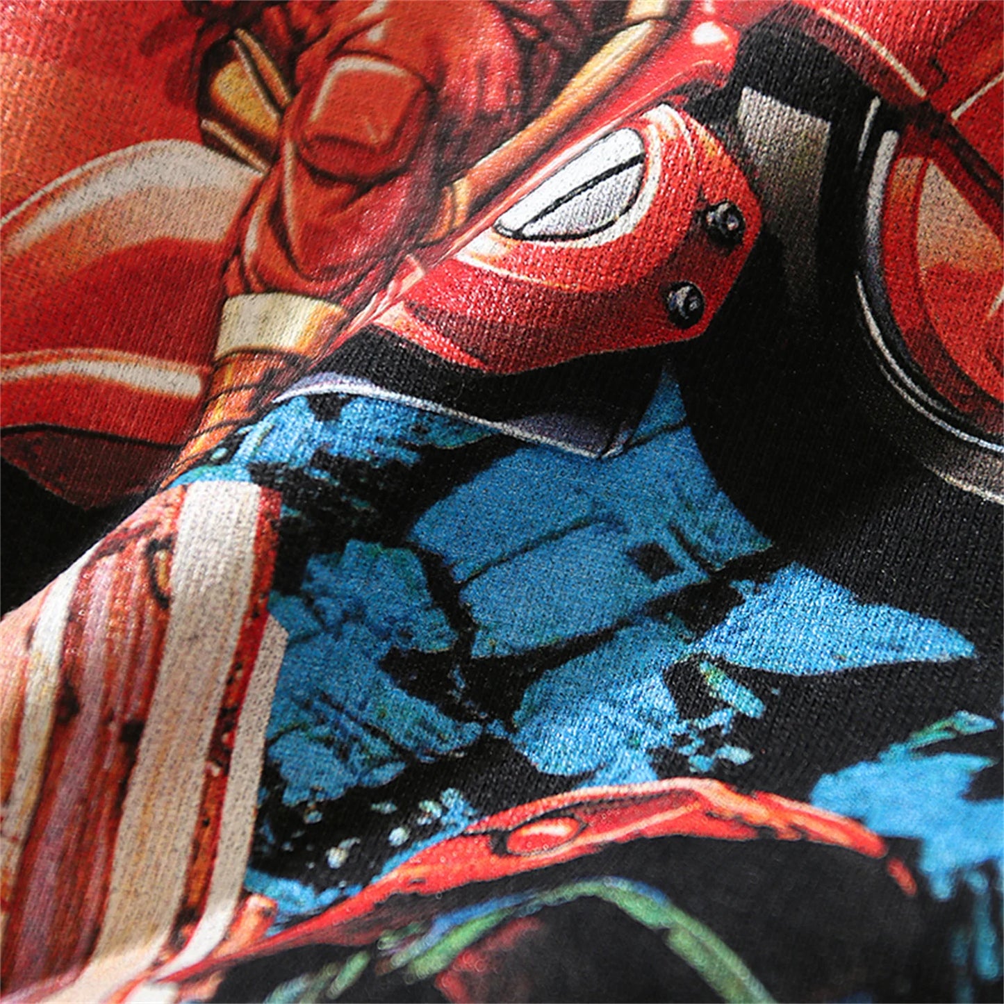 Summer Vintage Retro Anime Print High-Street Hip-Pop Cotton Washed Tops T-Shirt Street King Limited