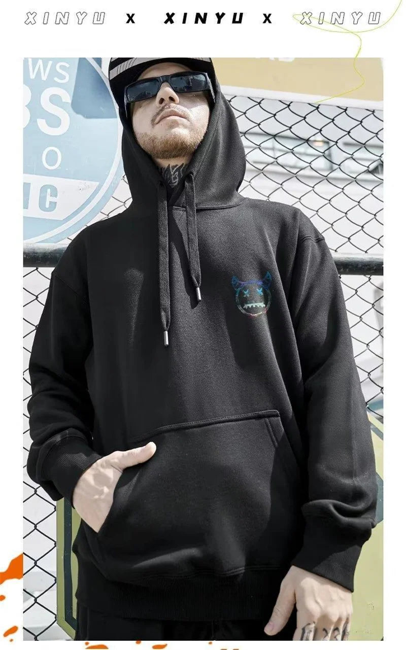 Breakout Cattle Harajuku Prints Mens Pullover Hoodies Casual Loose Sweatshirts Male Fashion Autumn y2k Hoodie Hip Hop Tops Street King Limited