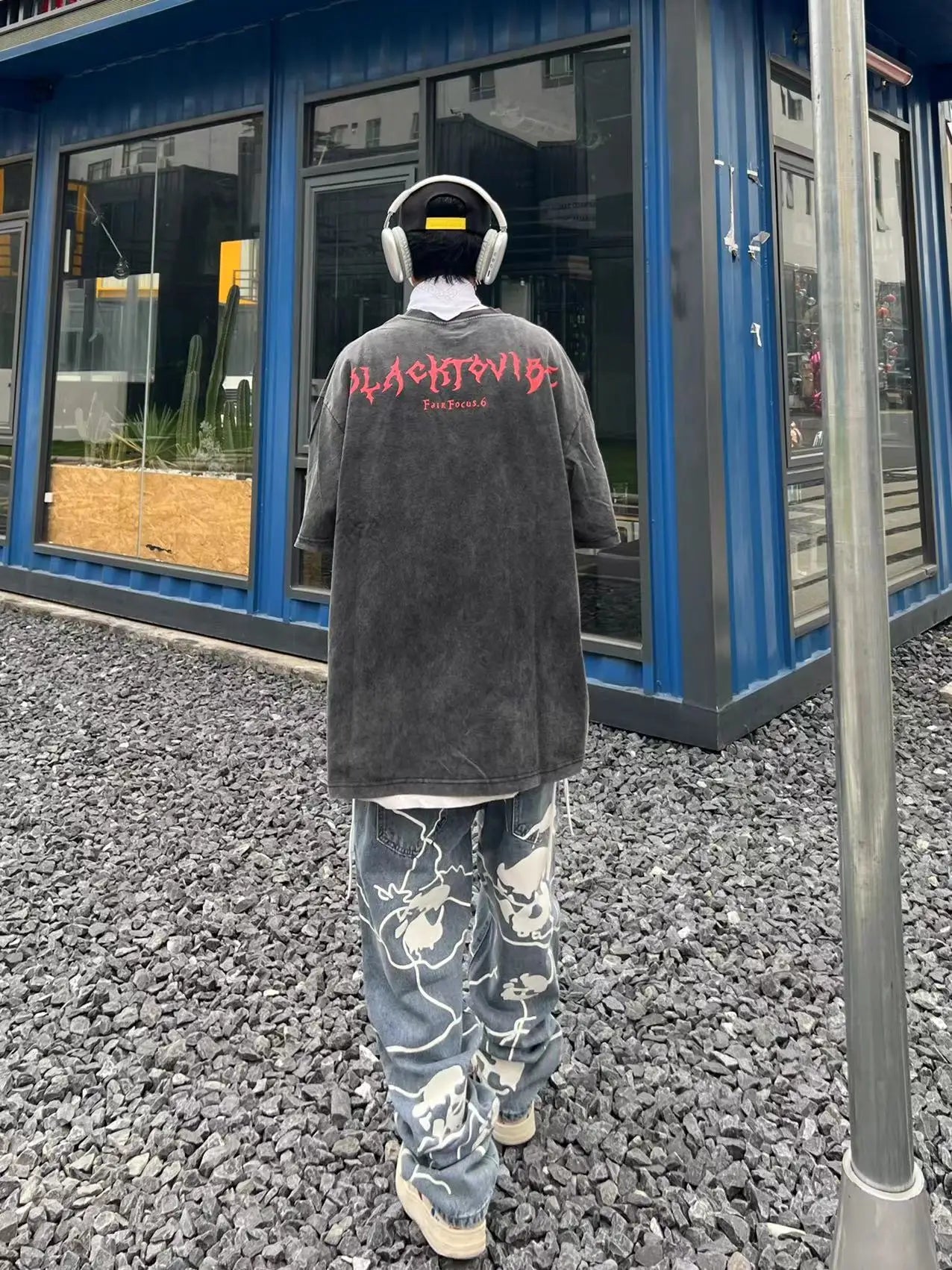 fashion lightning skull printed denim jeans mens unisex casual zipper straight jeans streetwear hip hop y2k jean pants joggers unique joggers style 5198