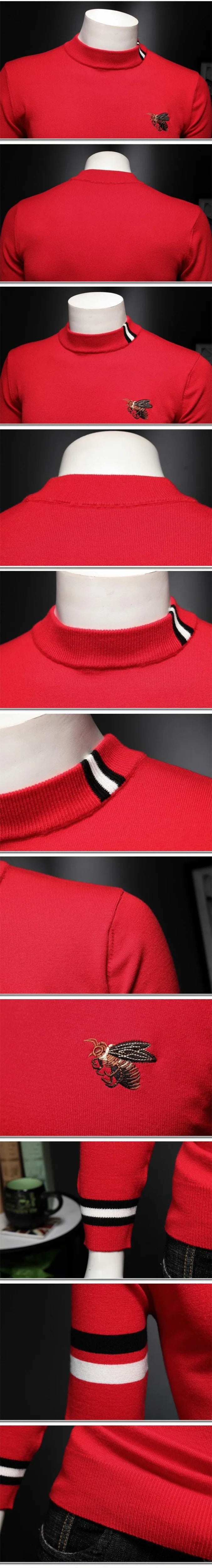 New 2022 Men Luxury gentleman Cotton embroidery Bee Striped Casual Sweaters pullover Asian Plug Size High quality Drake #M100 Street King Limited