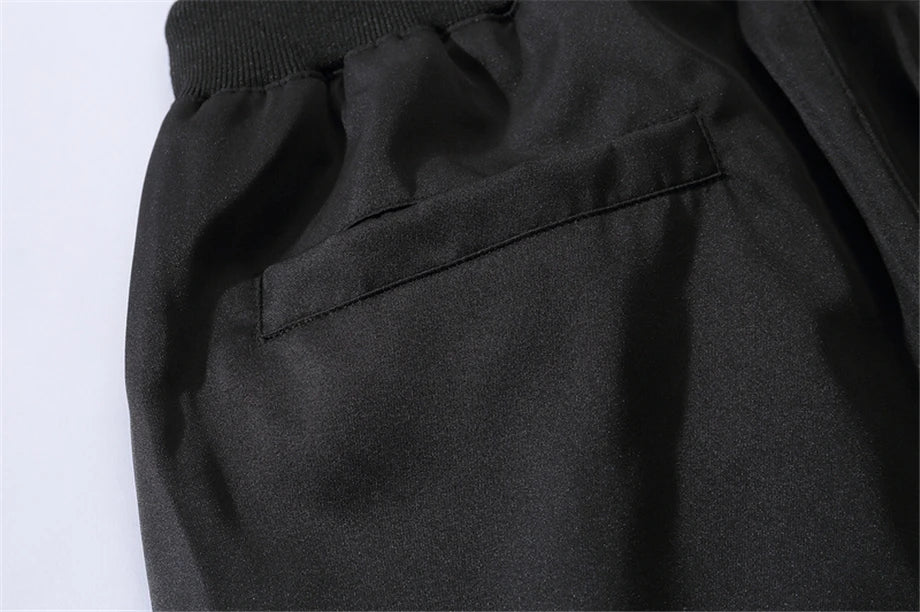 US Size Streetwear Sweatpants Men Jogger Ribbon Pocket Elastic Waist 2022 Fashion Hip Hop Mens Joggers Cargo Black Pants HZ155 Street King Limited