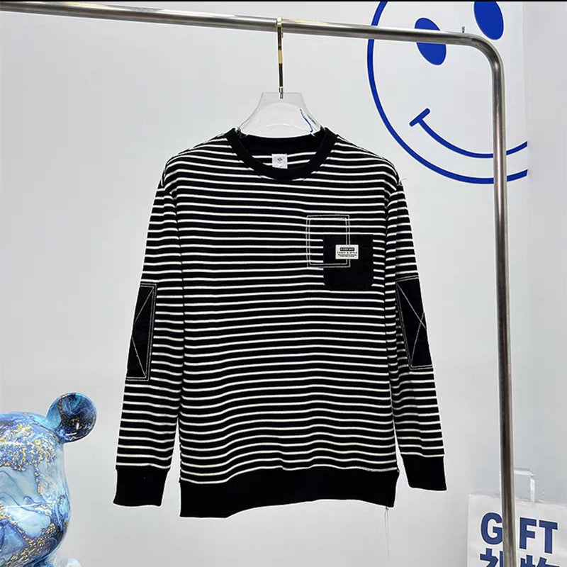 Autumn New Round Neck Pullover Stripe Sweater Man Street King Apparel