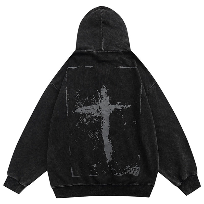 "Street Cross" Unisex Men Women Streetwear Graphic Hoodie - Street King Apparel