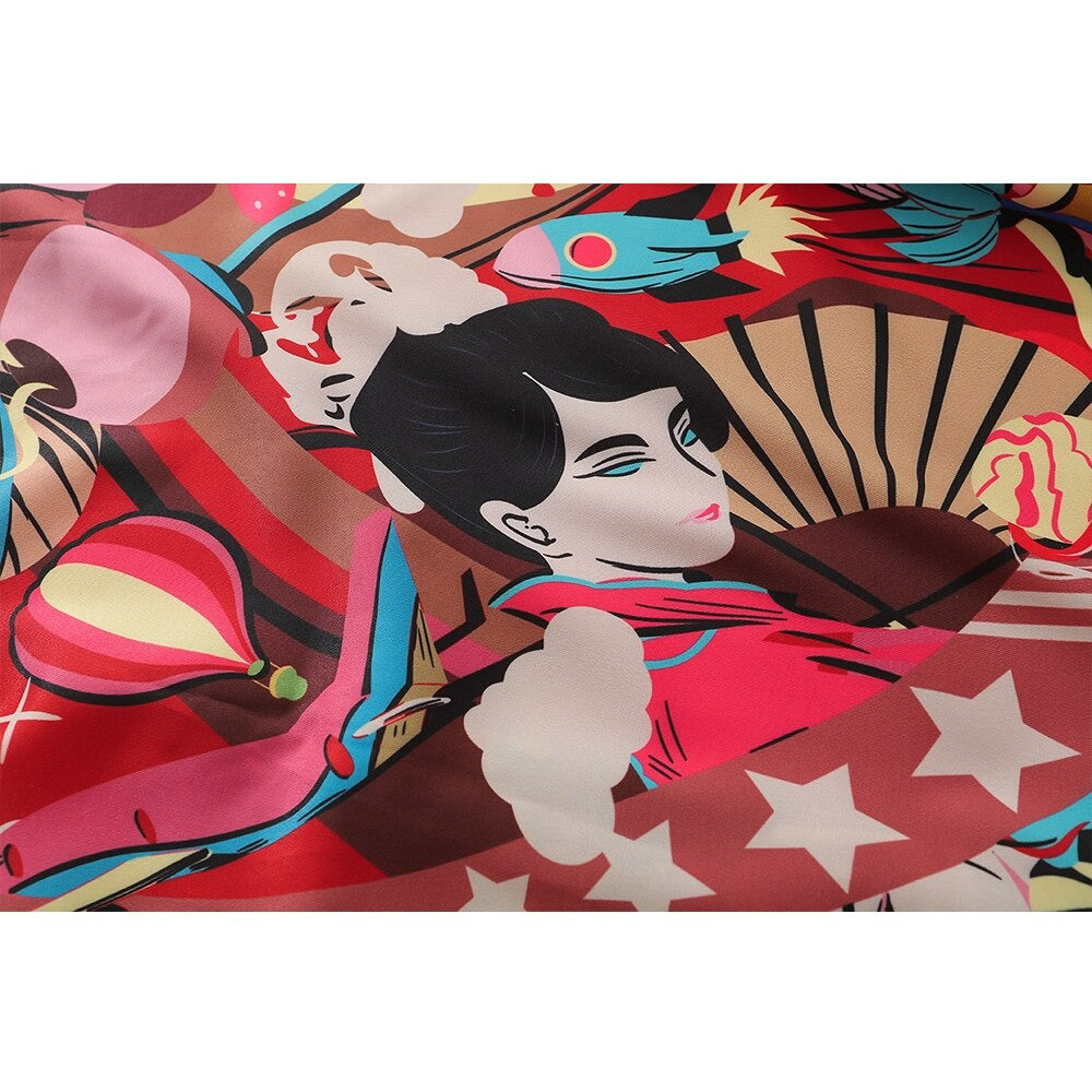 "Red Summer" Unisex Men Women Streetwear Button Shirt - Street King Apparel