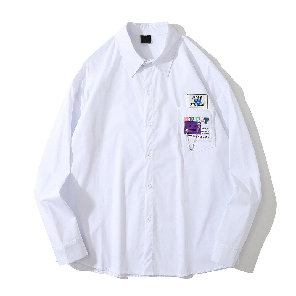 "Studio Executive" Unisex Men Women Streetwear Button Up Shirt - Street King Apparel