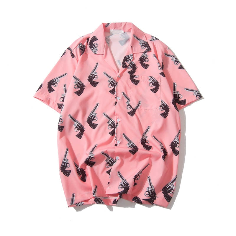 "Purple Loaded" Unisex Men Women Streetwear Graphic Button Shirt - Street King Apparel