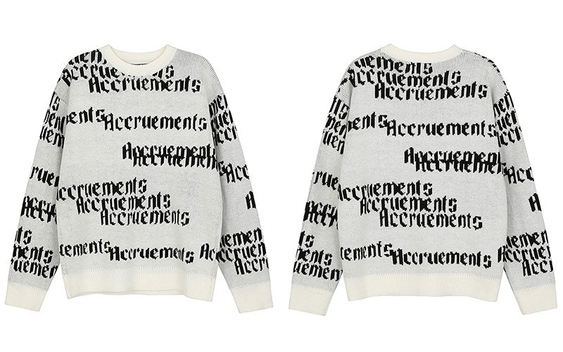 "Accruements" Unisex Men Women Streetwear Graphic Sweater Daulet Apparel