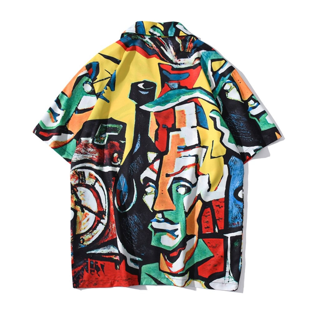 "Summer Emotions" Unisex Men Women Streetwear Button Shirt - Street King Apparel