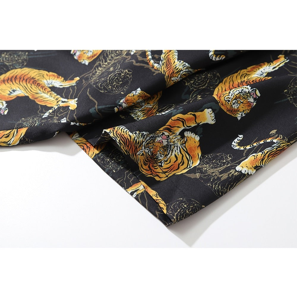 "Dark Leopard" Unisex Streetwear Men Women Button Shirt - Street King Apparel