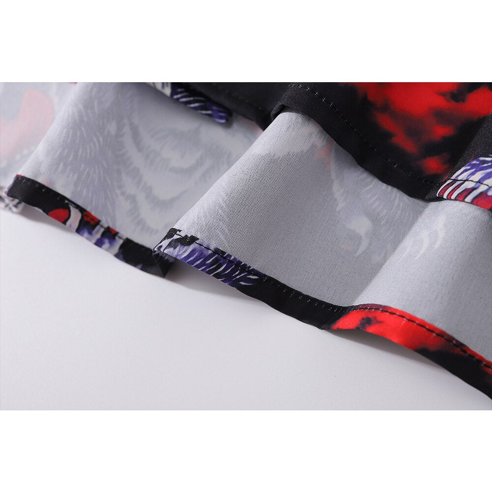 "Purple Dragon" Unisex Men Women Streetwear Graphic Button Shirt - Street King Apparel