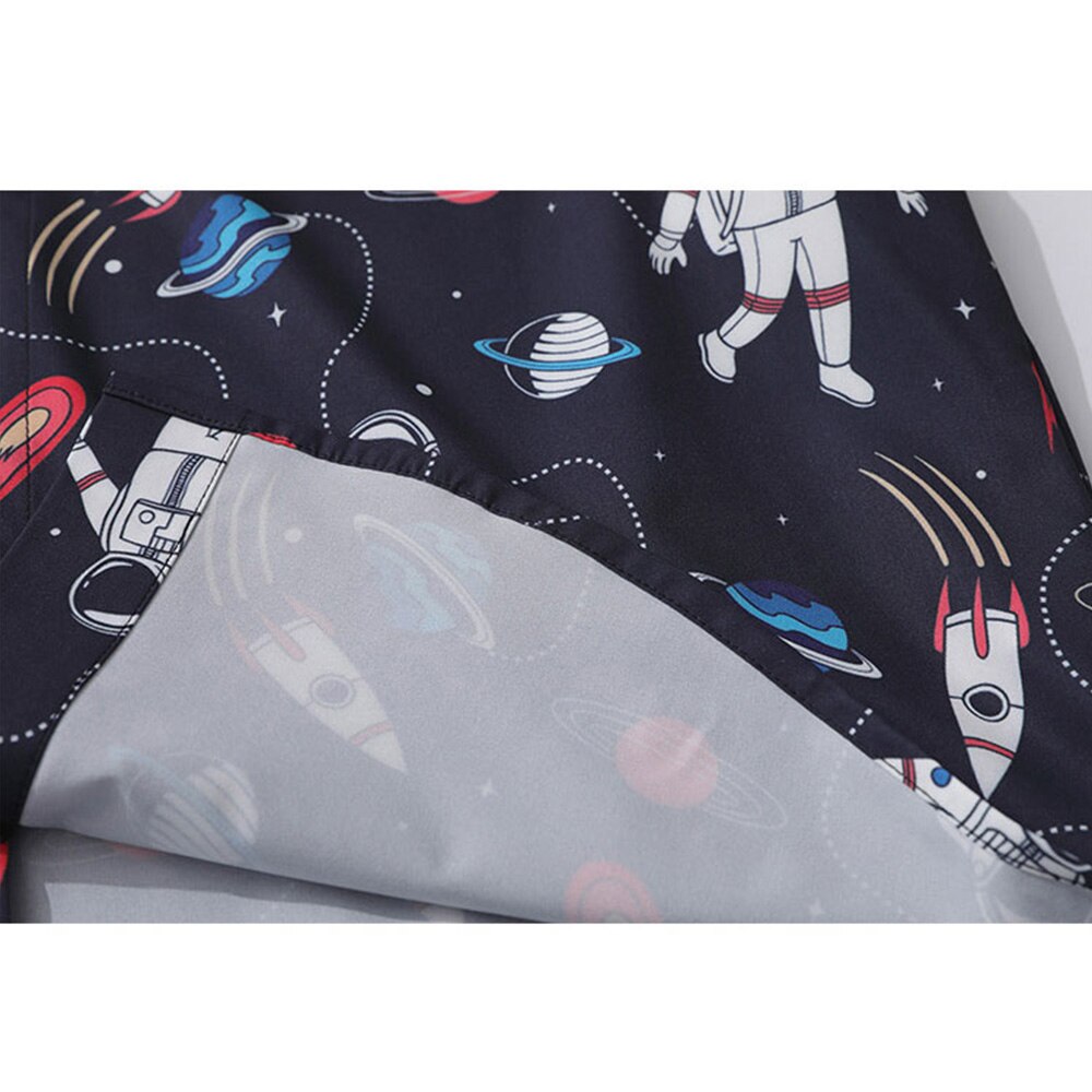 "Astro" Unisex Men Women Graphic Streetwear Button Up Shirt Daulet Apparel